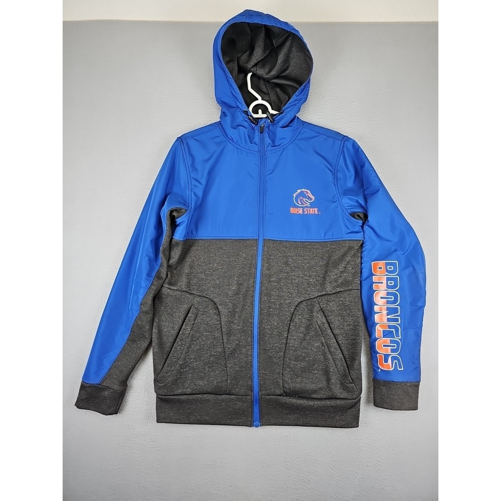 Colosseum Boise State Broncos Full Zip Hoodie Jacket Men's Small Blue/Gray